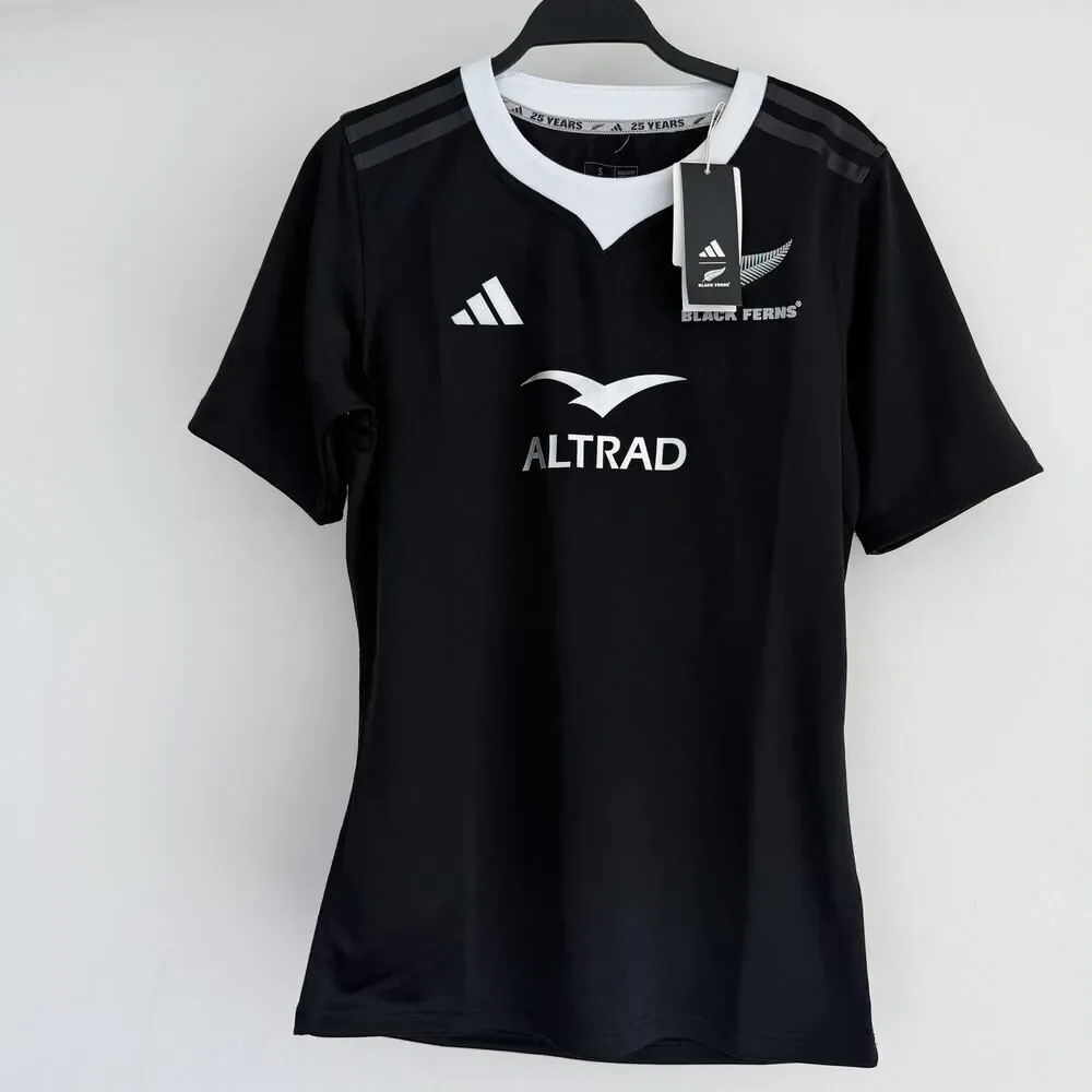 Adidas Black Ferns Jersey Mens Small Black‎ New Zealand Home Rugby 25 Years